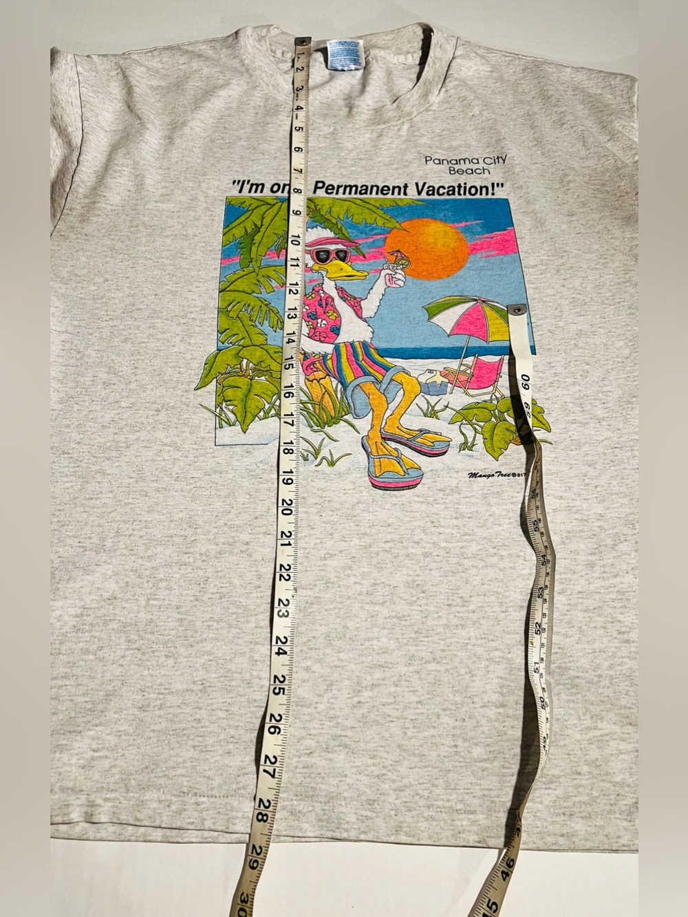 Vintage 1980s Panama City Beach T-Shirt Cartoon Duck Mango Tree Single Stitch Xl View 2
